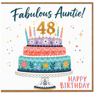 48th Birthday Card for Auntie, Fabulous Auntie Happy Birthday Card