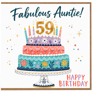 59th Birthday Card for Auntie, Fabulous Auntie Happy Birthday Card