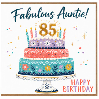 Auntie 85th Birthday Card, Fabulous Auntie Happy Birthday Card