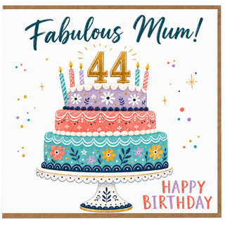 44th Birthday Card for Mum, Fabulous Mum Happy Birthday Card