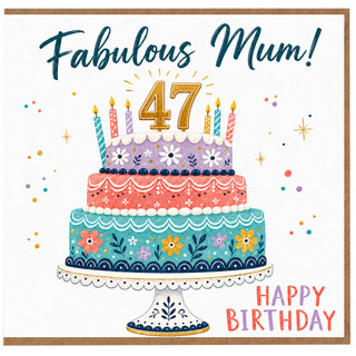47th Birthday Card for Mum, Fabulous Mum Happy Birthday Card
