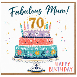 70th Birthday Card for Mum, Fabulous Mum Birthday Card
