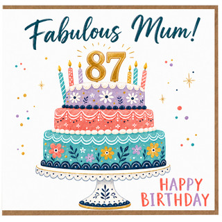 87th Birthday Card for Mum, Fabulous Mum Happy Birthday Card