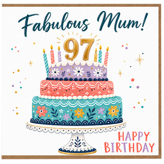 97th Birthday Card for Mum, Fabulous Mum Happy Birthday Card