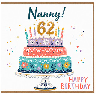 Nanny 62nd Birthday Card