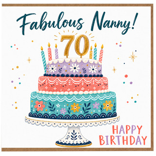 Nanny 70th Birthday Card, for Nanny