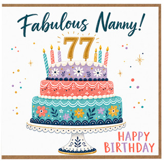 Nanny 77th Birthday Card, Fabulous Nanny Birthday Card