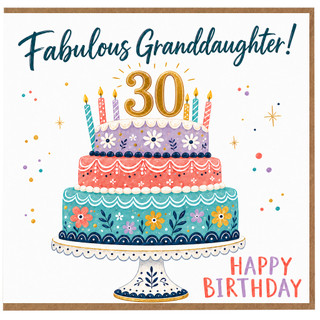 30th Birthday Card for Granddaughter, Fabulous Granddaughter Happy Birthday Card