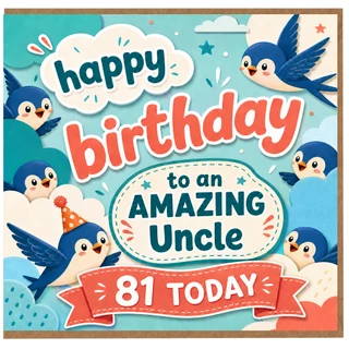 81st Birthday Card for Uncle, Happy Birthday to an Amazing Uncle