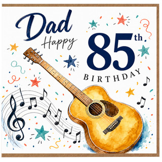 85th Birthday Card for Dad, Musical Guitar Birthday Card
