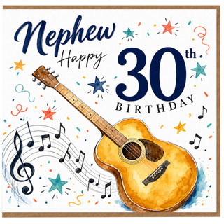 Nephew 30th Birthday Card, Musical Guitar Design