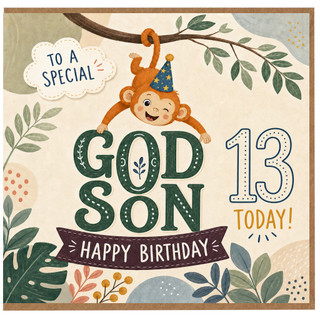 God Son 13th Birthday Card, Happy Birthday To A Special 13 Today Card