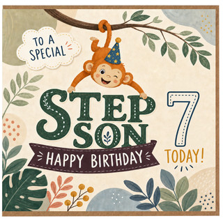 Step Son 7th Birthday Card