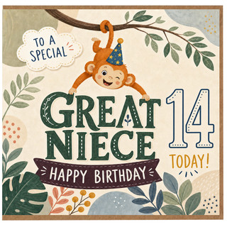 Great Niece 14th Birthday Card, To A Special Great Niece Happy Birthday Card