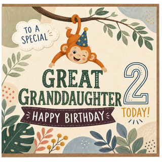Great Granddaughter 2nd Birthday Card, To A Special Great Granddaughter 2 Today Happy Birthday