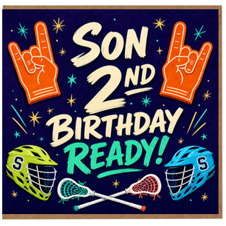 Son 2nd Birthday Card, Sports Lacrosse Birthday Card