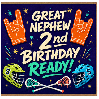 Great Nephew 2nd Birthday Card, Sports Lacrosse Card