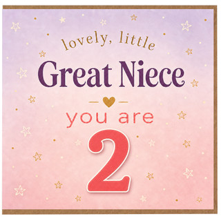 2nd Birthday Card for Great Niece, Lovely Little Great Niece You Are 2