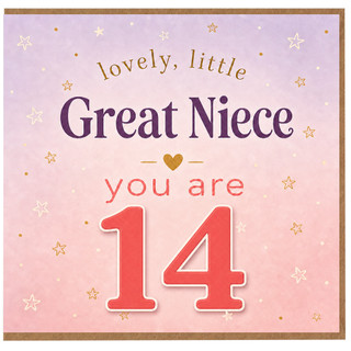 14th Birthday Card for Great Niece