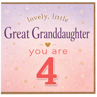 4th Birthday Card for Great Granddaughter, Lovely Little Great Granddaughter You Are 4 Card