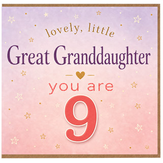 Great Granddaughter 9th Birthday Card