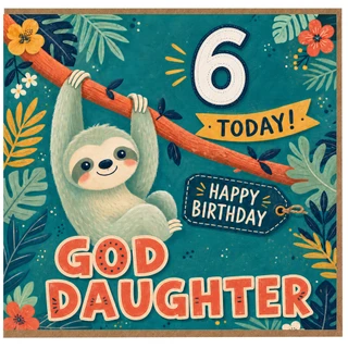God Daughter 6th Birthday Card, Happy Birthday Good Daughter Card