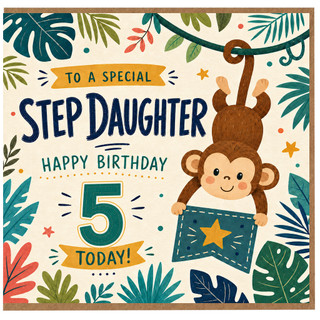 Step Daughter 5th Birthday Card, Happy Birthday to a Special Step Daughter