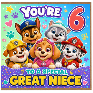 Great Niece 6th Birthday Card