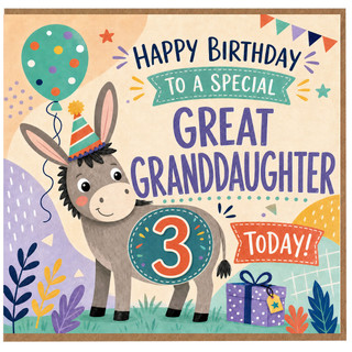 Great Granddaughter 3rd Birthday Card, Happy Birthday To A Special Great Granddaughter Today