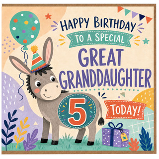5th Birthday Card for Great Granddaughter, Happy Birthday to a Special Great Granddaughter Today