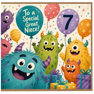 Great Niece 7th Birthday Card