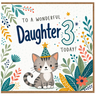 3rd Birthday Card for Daughter, To a Wonderful Daughter 3 Today