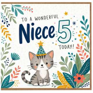 5th Birthday Card for Niece, To a Wonderful Niece 5 Today