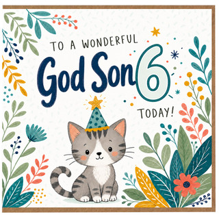 God Son 6th Birthday Card