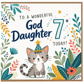 God Daughter 7th Birthday Card