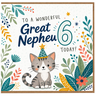 Great Nephew 6th Birthday Card
