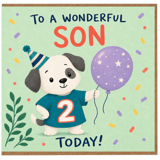 2nd Birthday Card for Son, To a Wonderful Son 2 Today