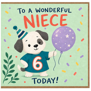 6th Birthday Card for Niece, Wonderful Niece Birthday Card