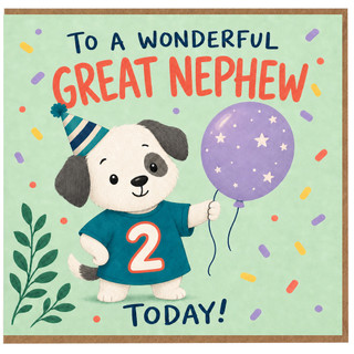 2nd Birthday Card for Great Nephew