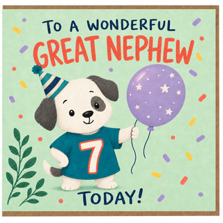 Great Nephew 7th Birthday Card