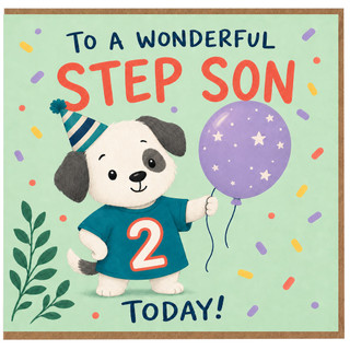 Step Son 2nd Birthday Card
