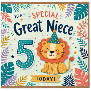 5th Birthday Card for Great Niece, Special Great Niece Today