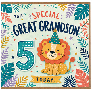 Great Grandson 5th Birthday Card, Special Great Grandson 5 Today