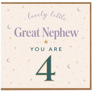 Great Nephew 4th Birthday Card, Lovely Little Great Nephew You Are 4