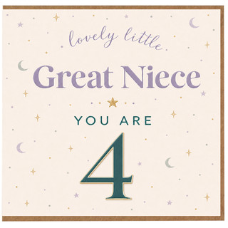 4th Birthday Card for Great Niece, Lovely Little Great Niece You Are 4