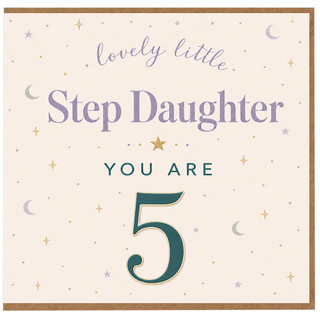 5th Birthday Card for Step Daughter, Lovely Little Step Daughter Card