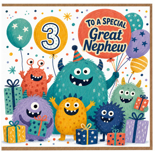 3rd Birthday Card for Nephew, To A Special Great Nephew Card
