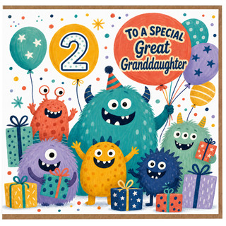 2nd Birthday Card for Great Granddaughter