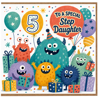 5th Birthday Step Daughter Card