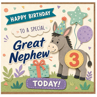 Great Nephew 3rd Birthday Card, Happy Birthday to a Special Great Nephew Today